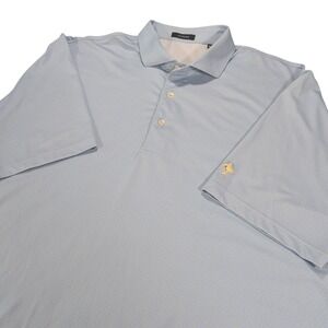 Turtleson Gold Polo Shirt Men XL Blue Yellow Micro Dot Performance Golf